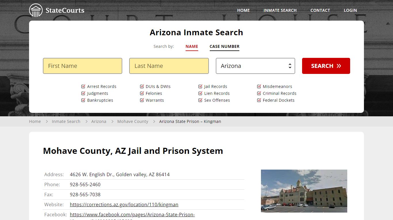 Arizona State Prison – Kingman Inmate Records Search, Arizona - StateCourts